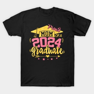 Mom Of A 2024 Graduate Senior 24 College Proud Mother Mama T-Shirt